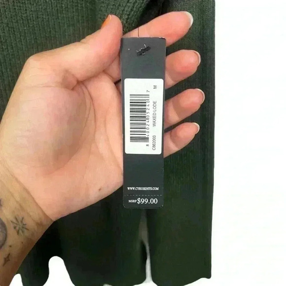 NWT Cyrus Knit Dark Green Pullover Cowl Neck Rayon  Sweater Womens Size Medium - Picture 7 of 14